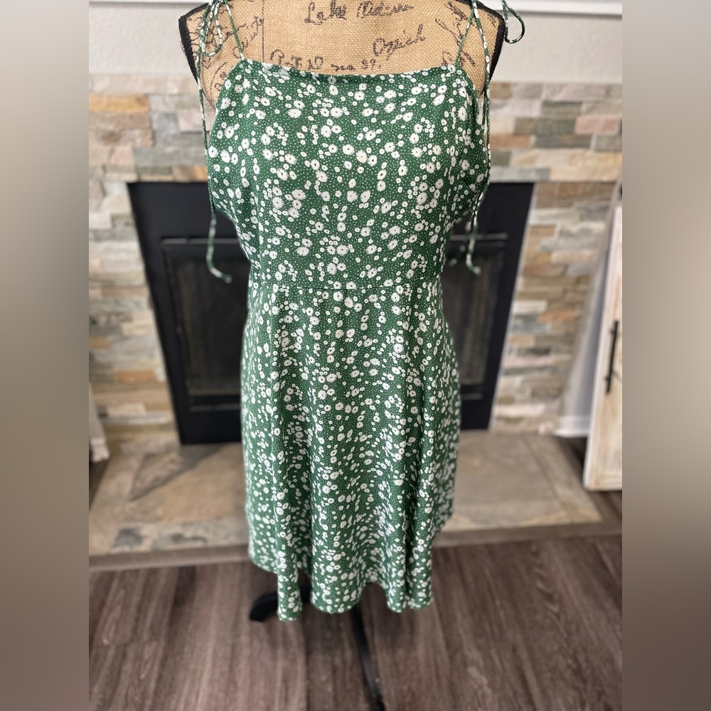 Green floral dress